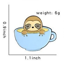 Load image into Gallery viewer, Find Your Calm Sloths: Five Enamel Pins
