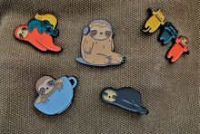 Load image into Gallery viewer, Find Your Calm Sloths: Five Enamel Pins
