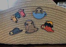 Load image into Gallery viewer, Find Your Calm Sloths: Five Enamel Pins

